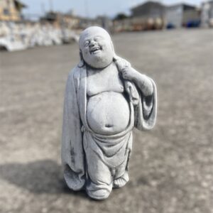 Statua di Buddha,scultura in cemento e pietra per decorazioni da giardino zen.