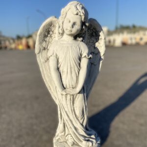 Statua dell’angelo, ali d’angelo, scultura in cemento e pietra per giardino