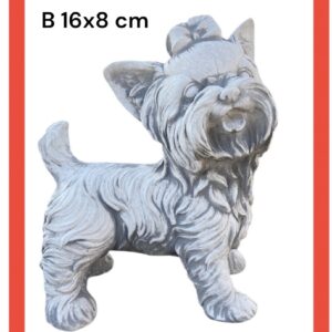 Statua cane yorksire in cemento