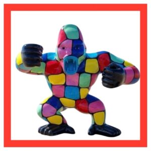 STATUA GORILLA KING KONG POP ART IN RESINA