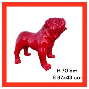 Statua Rossa Bulldog Inglese
