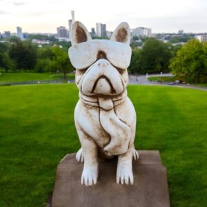 STATUA CANE BULLDOG FRANCESE IN CEMENTO