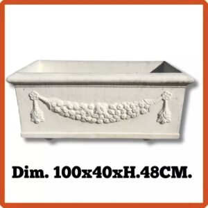 Vaso in cemento pietra fioriera rettangolare